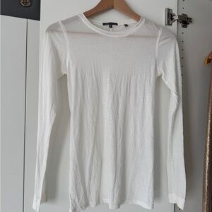 Vince Women’s White Long-Sleeve Crewneck Top